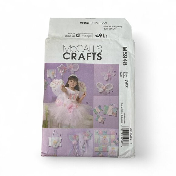 McCall's Crafts Sewing Pattern M5948 Butterfly Fairy  Child One Size FF Uncut - Picture 1 of 3